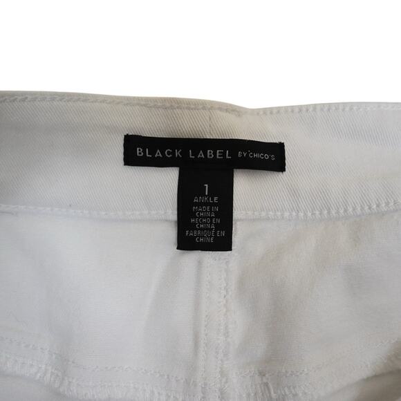 Black Label by Chico's Women's M White Ankle Jogger Jeans - Picture 10 of 12